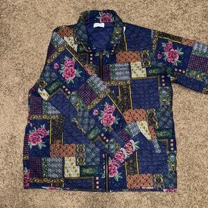 RAGA Man Navy Floral Patchwork Jacket